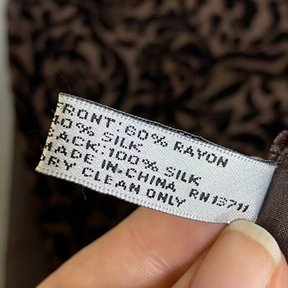 Valerie Stevens Womens Velvet Burnout Scarf Whimsigoth Y2K Silk Blend Brown Goth - Picture 8 of 10